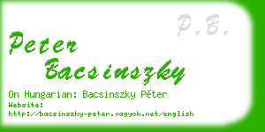peter bacsinszky business card
